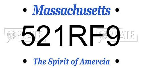 521RF9 Massachusetts License Plate