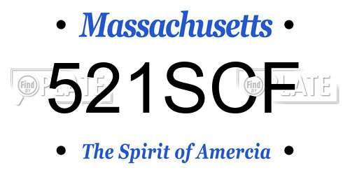 521SCF Massachusetts License Plate