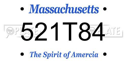 521T84 Massachusetts License Plate