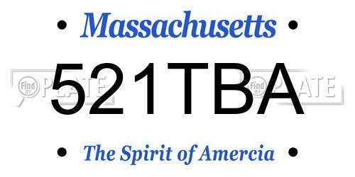 521TBA Massachusetts License Plate