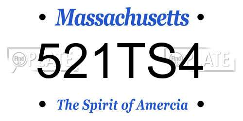 521TS4 Massachusetts License Plate