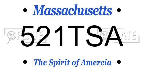 521TSA Massachusetts License Plate