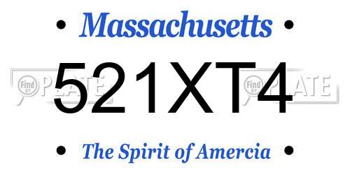 521XT4 Massachusetts License Plate