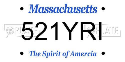 521YRI Massachusetts License Plate