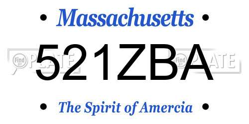 521ZBA Massachusetts License Plate