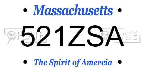 521ZSA Massachusetts License Plate