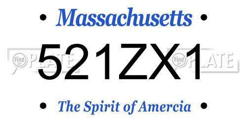 521ZX1 Massachusetts License Plate