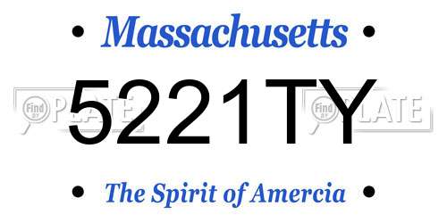 5221TY Massachusetts License Plate
