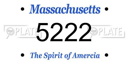5222 Massachusetts License Plate