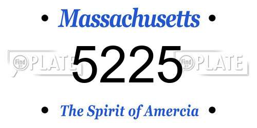 5225 Massachusetts License Plate