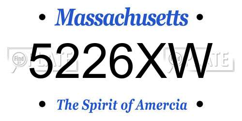 5226XW Massachusetts License Plate