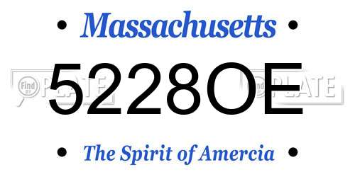 5228OE Massachusetts License Plate