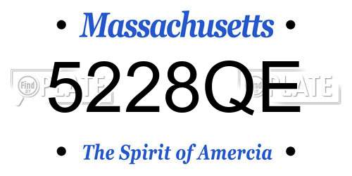 5228QE Massachusetts License Plate