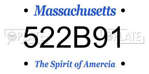 522B91 Massachusetts License Plate