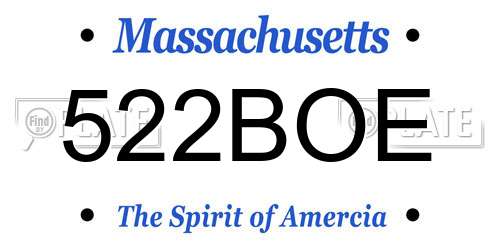 522BOE Massachusetts License Plate