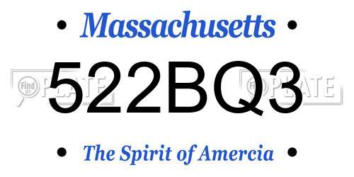 522BQ3 Massachusetts License Plate