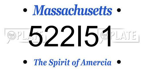 522I51 Massachusetts License Plate