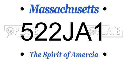 522JA1 Massachusetts License Plate