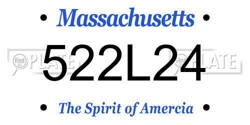 522L24 Massachusetts License Plate