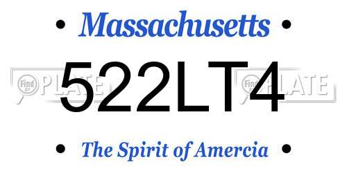 522LT4 Massachusetts License Plate