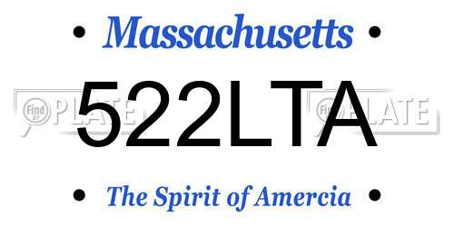 522LTA Massachusetts License Plate