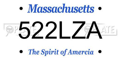 522LZA Massachusetts License Plate