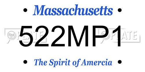522MP1 Massachusetts License Plate