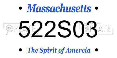 522S03 Massachusetts License Plate