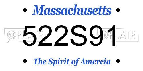 522S91 Massachusetts License Plate