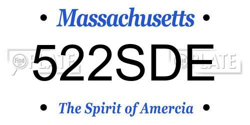 522SDE Massachusetts License Plate