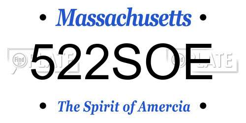 522SOE Massachusetts License Plate