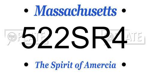 522SR4 Massachusetts License Plate