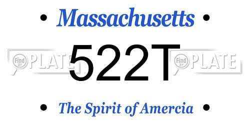 522T Massachusetts License Plate