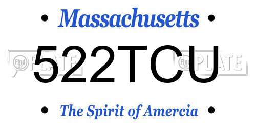 522TCU Massachusetts License Plate