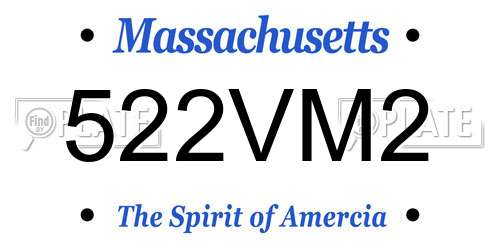 522VM2 Massachusetts License Plate