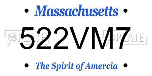 522VM7 Massachusetts License Plate