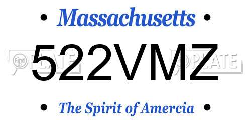 522VMZ Massachusetts License Plate