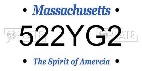 522YG2 Massachusetts License Plate