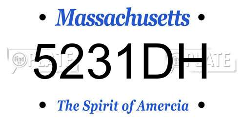 5231DH Massachusetts License Plate