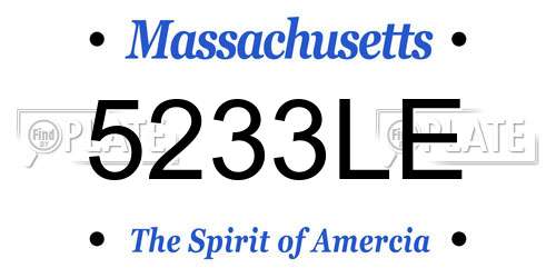 5233LE Massachusetts License Plate