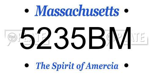 5235BM Massachusetts License Plate