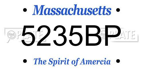 5235BP Massachusetts License Plate