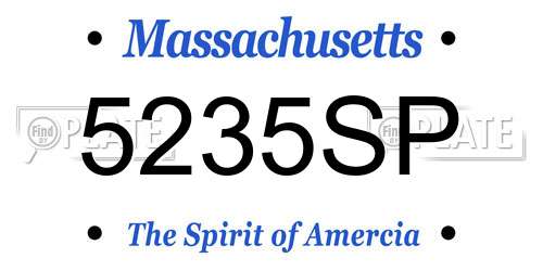 5235SP Massachusetts License Plate