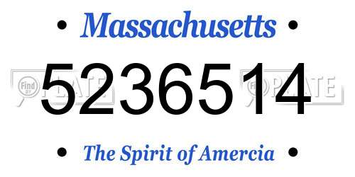 5236514 Massachusetts License Plate