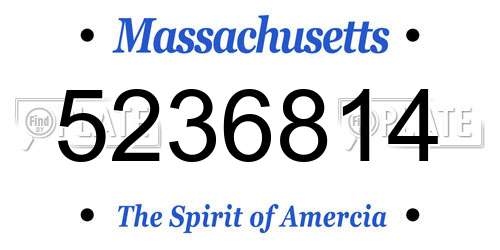 5236814 Massachusetts License Plate