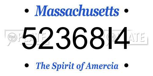 52368I4 Massachusetts License Plate