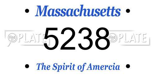 5238 Massachusetts License Plate