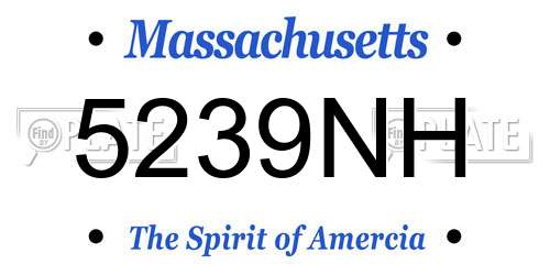5239NH Massachusetts License Plate