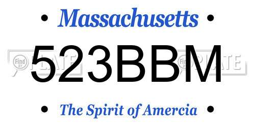 523BBM Massachusetts License Plate