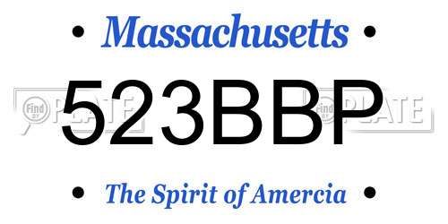 523BBP Massachusetts License Plate
